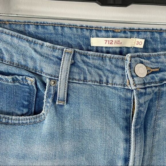 Levi's 712 Mid Rise slim straight leg blue jeans size 30 - Picture 7 of 7